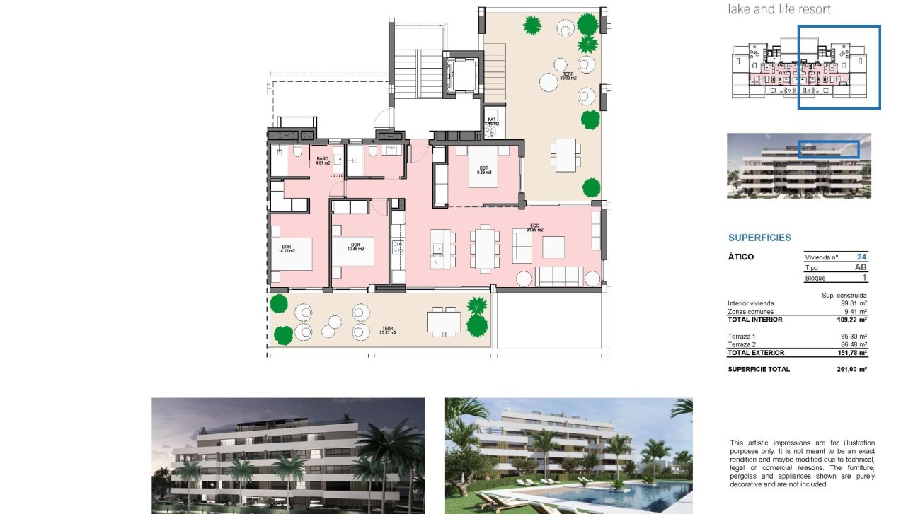 Nieuwbouw Woningen - Penthouse - Torre Pacheco - Santa Rosalia Lake and Life Resort